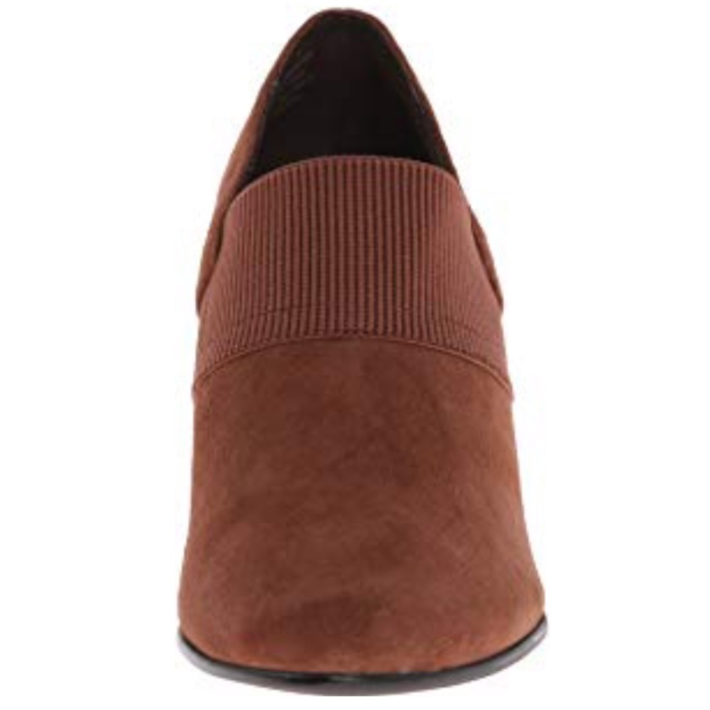 NIB Rust Cognac Leather Cuban Heel Ankle Booties - Picture 8 of 8